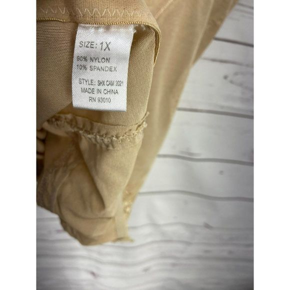 Panties Plus Tan Beige Size 1X Adjustable Straps Shaper Camisole Tank Top - Picture 7 of 7